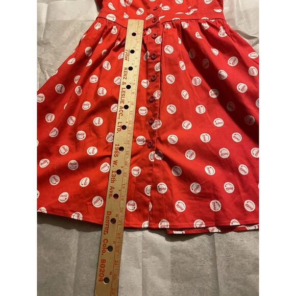 Stitch Shoppe‎ Loungefly All Over Print Red White Coca-Cola Bottle Cap Dress L - Picture 7 of 13